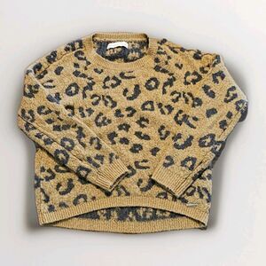 Abercrombie & Fitch Sweater Womens Med Leopard Print Wool Pullover Soft Cozy